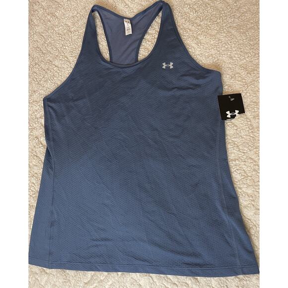 Under Armour Womens Fitted Racerback Tank Top River 1328962 Sz LG - NWT - Picture 1 of 7